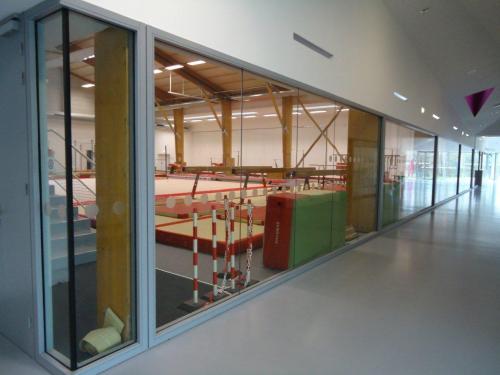 France sports center fire resistant glass Pyrobel vision line